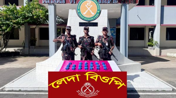 টেকনাফে বিজিবির অভিযানে ৩৯,২০০ পিস ইয়াবা উদ্ধার